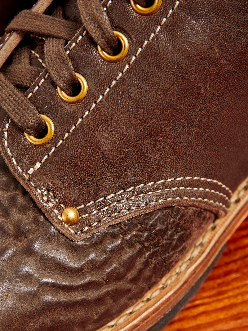 Horsehide Brigadier Boots-Folk in Dark Brown