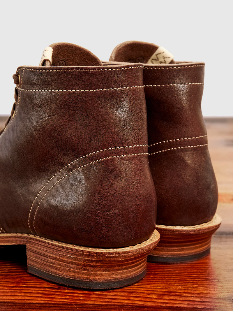 Horsehide Brigadier Boots-Folk in Dark Brown
