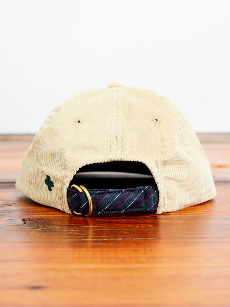 6-Panel Corduroy Cap in Beige