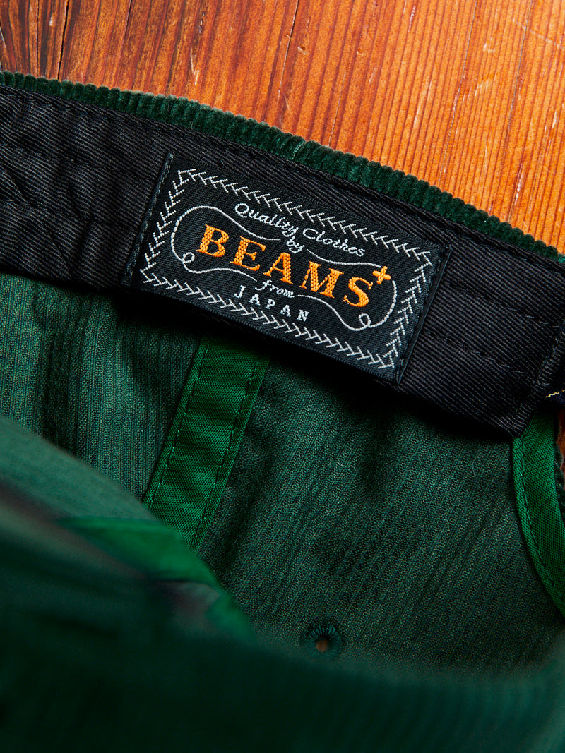 6-Panel Corduroy Cap in Green