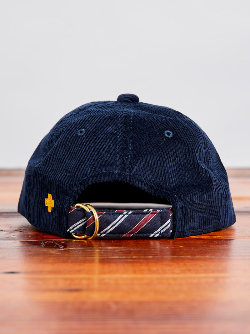 6-Panel Corduroy Cap in Navy