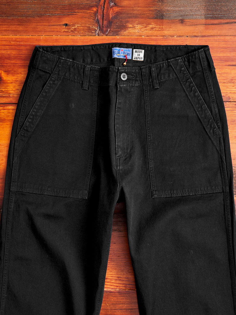 Tencel Twill Fatigue Pants in Black