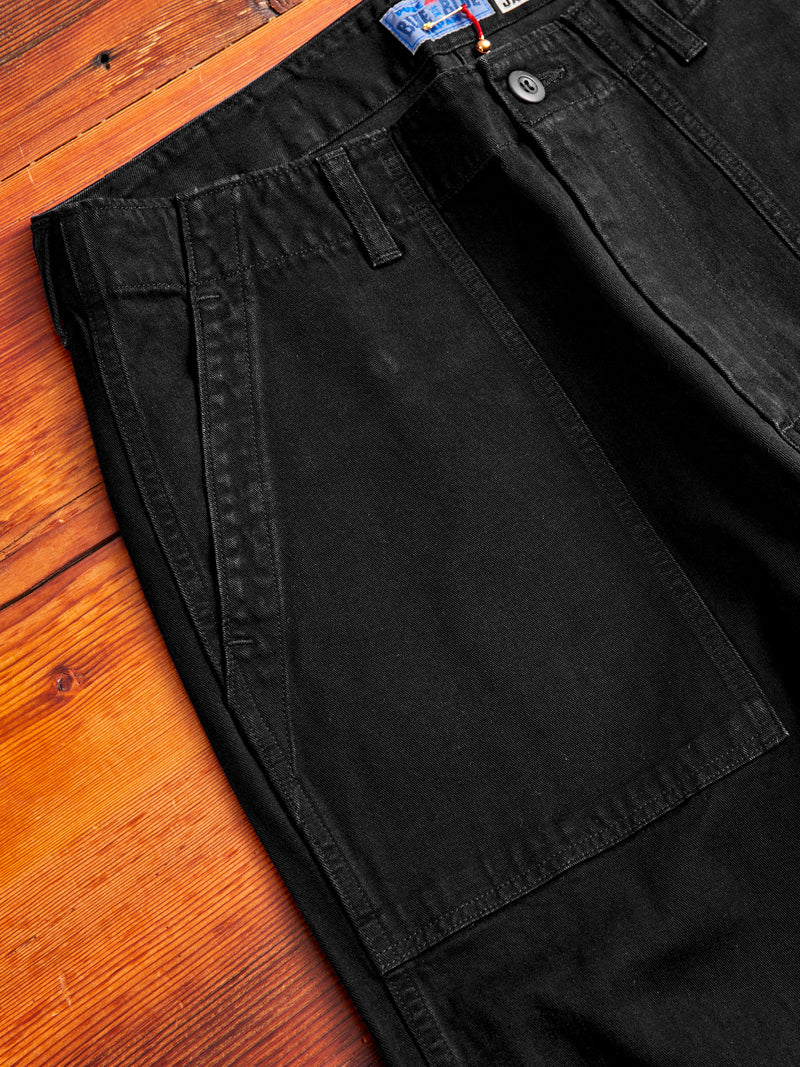 Tencel Twill Fatigue Pants in Black