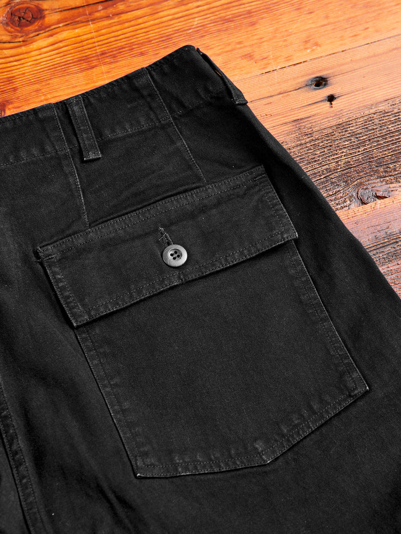 Tencel Twill Fatigue Pants in Black