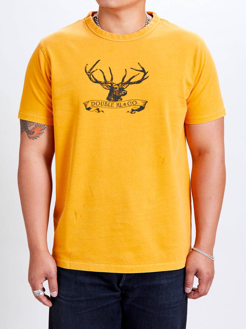 Vintage Knit Graphic T-Shirt in Yellow Buck