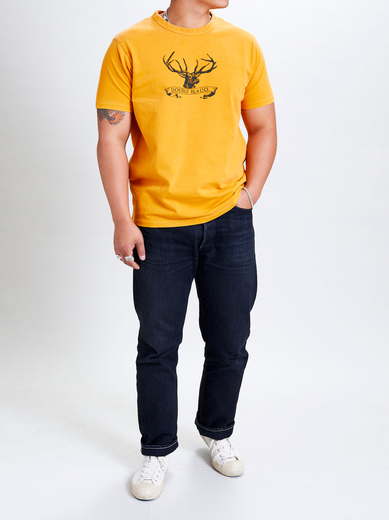 Vintage Knit Graphic T-Shirt in Yellow Buck