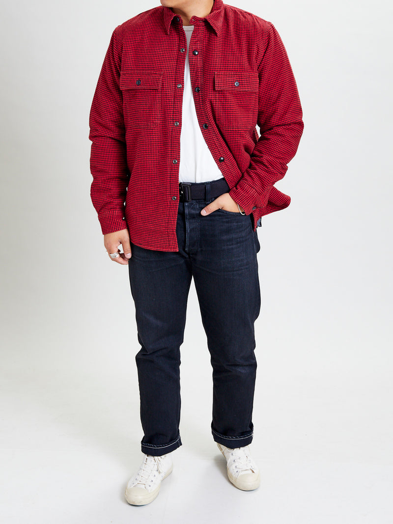 Vermont Lined Overshirt in Red Black