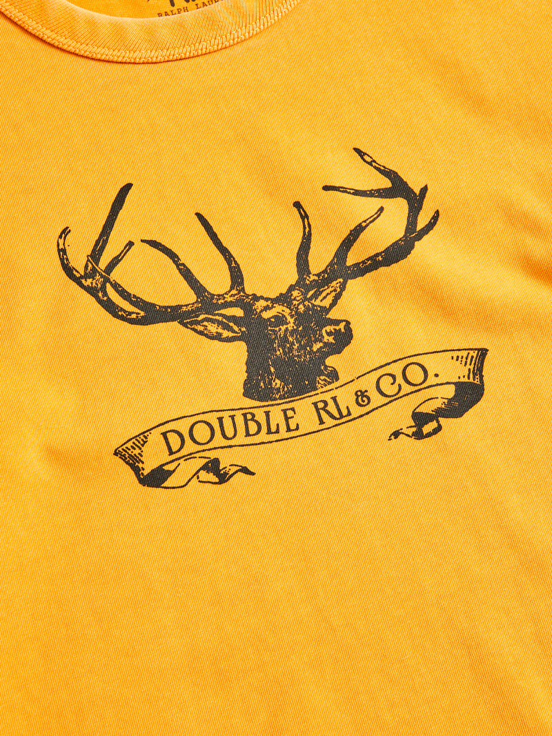 Vintage Knit Graphic T-Shirt in Yellow Buck