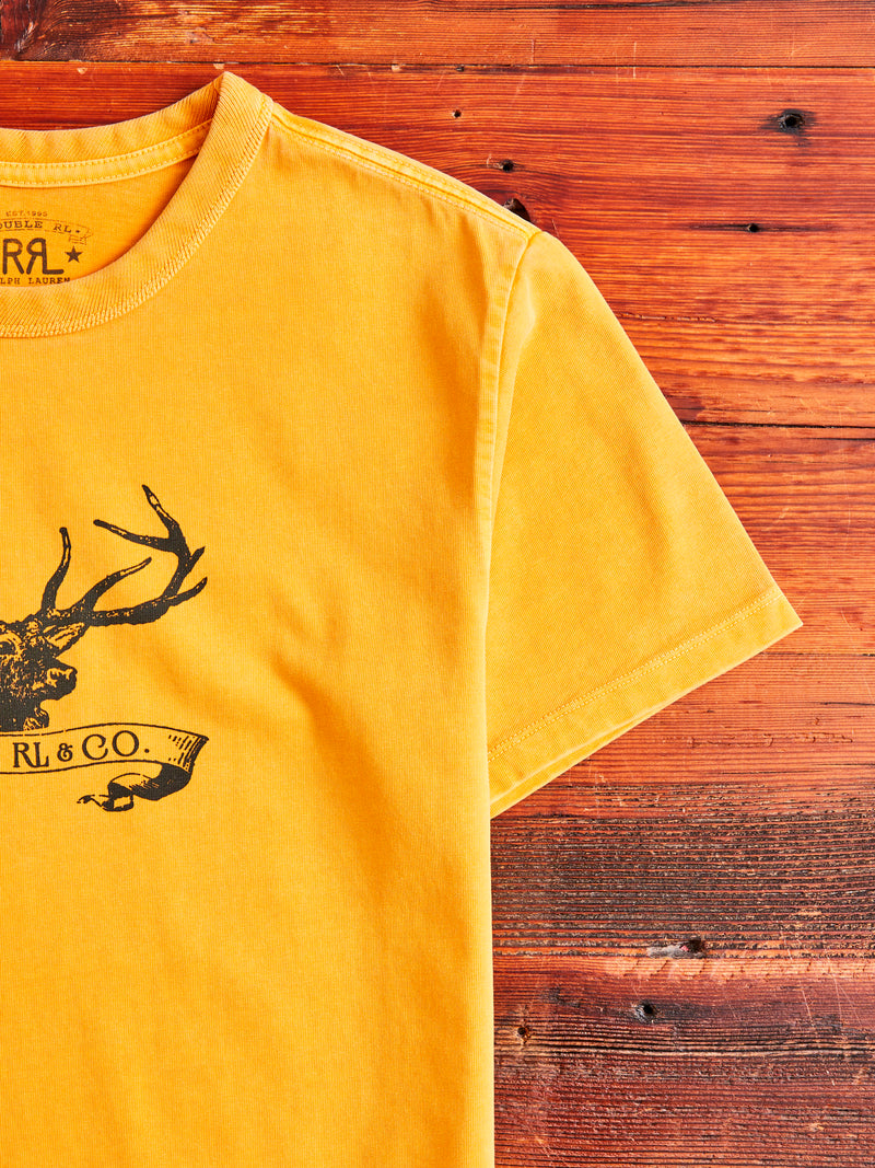 Vintage Knit Graphic T-Shirt in Yellow Buck