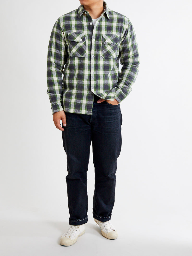 Crosscut Flannel in Emerald Shaggy Check