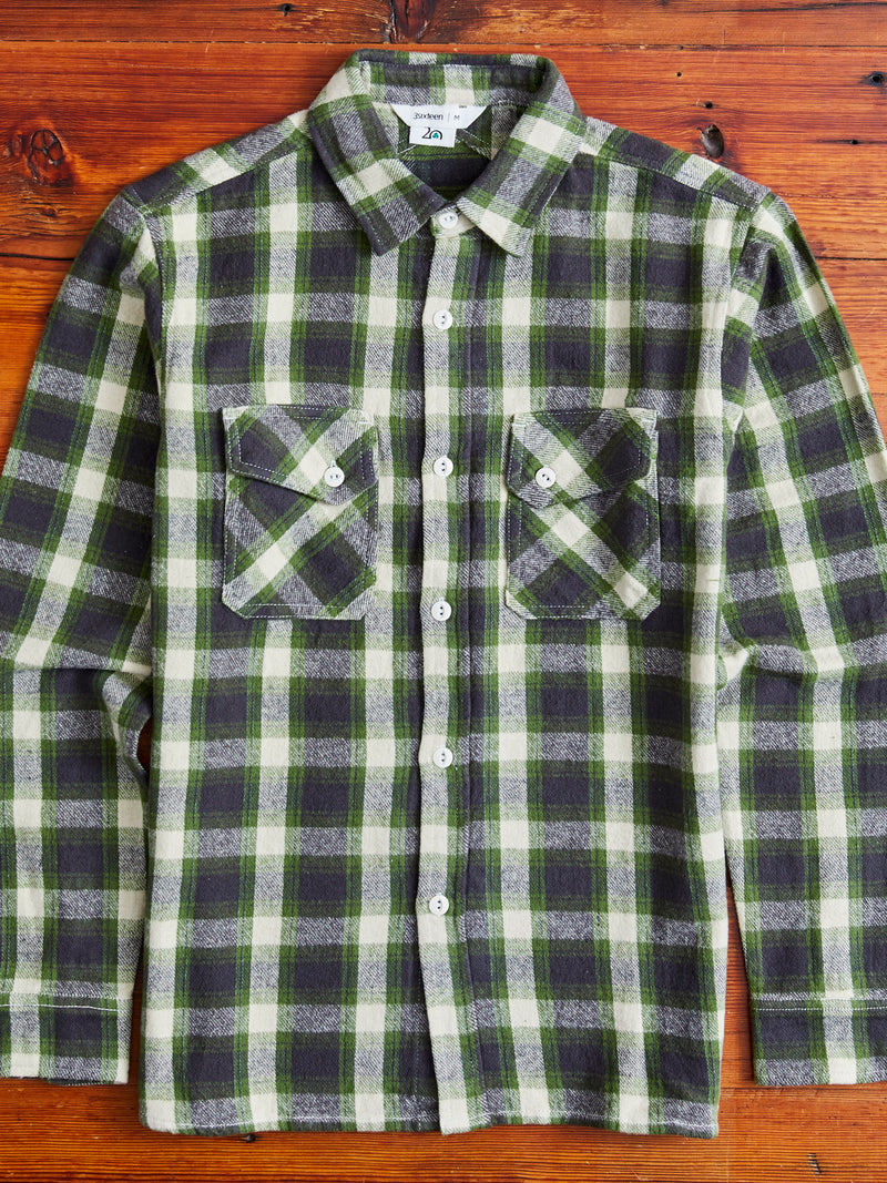 Crosscut Flannel in Emerald Shaggy Check