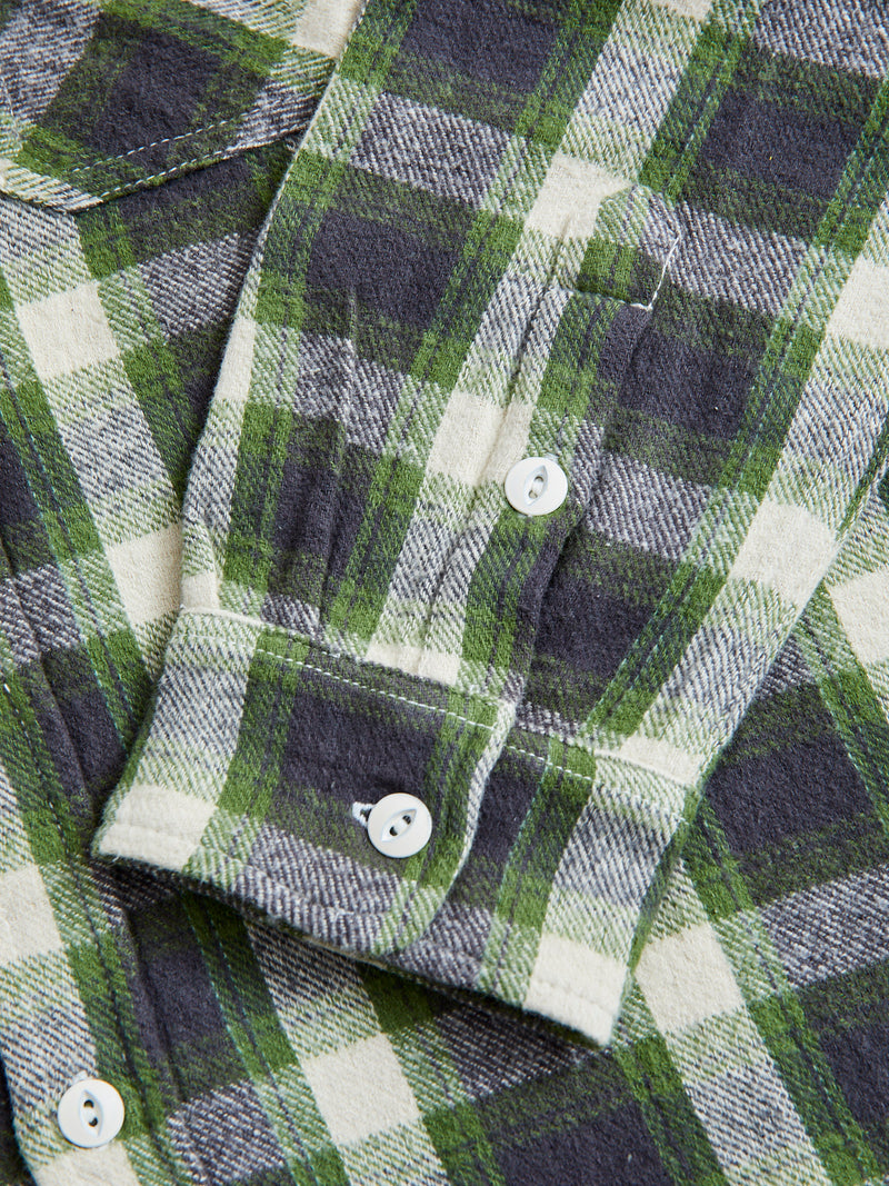 Crosscut Flannel in Emerald Shaggy Check