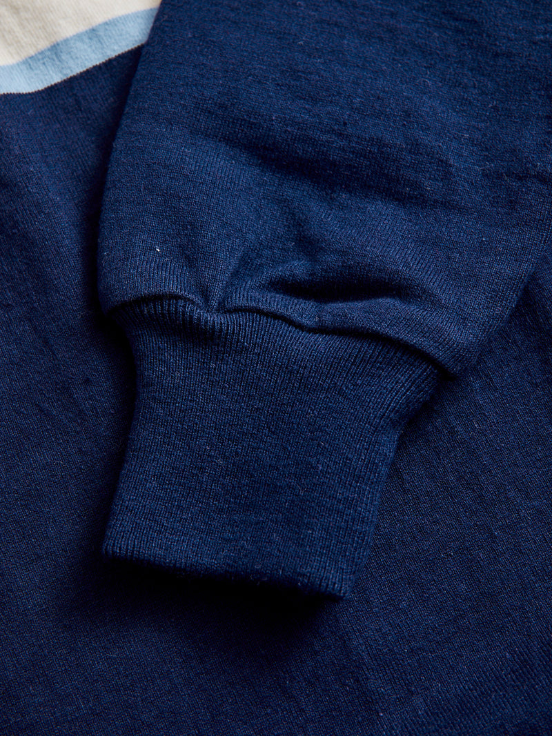 Border Stripe Rugby Shirt in Navy Natural