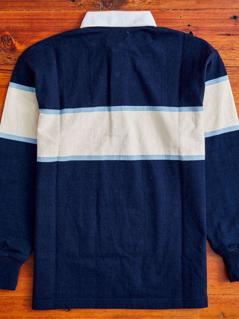 Border Stripe Rugby Shirt in Navy Natural