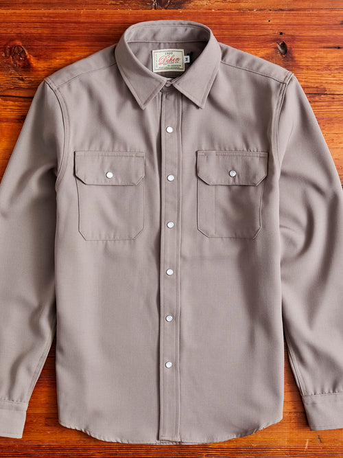 Drover Overshirt in Smoke Gabardine