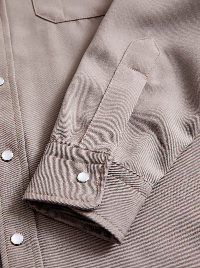 Drover Overshirt in Smoke Gabardine