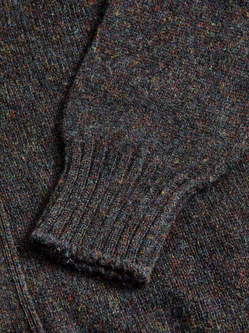 "Shaggy Bear" Wool Cardigan in Wolf