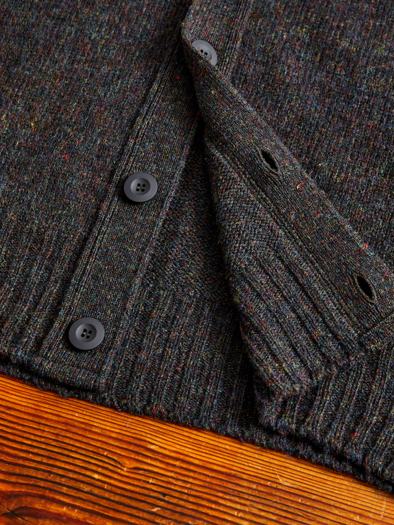 "Shaggy Bear" Wool Cardigan in Wolf
