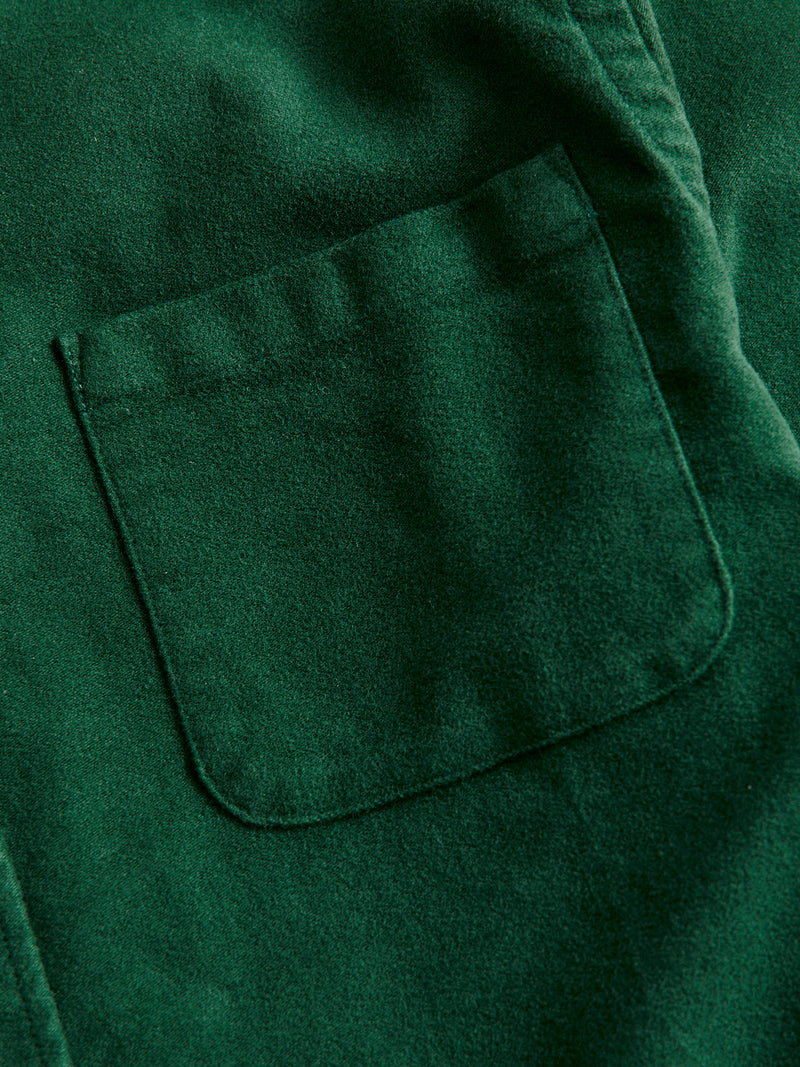 Moleskin Button-Up Shirt in Green