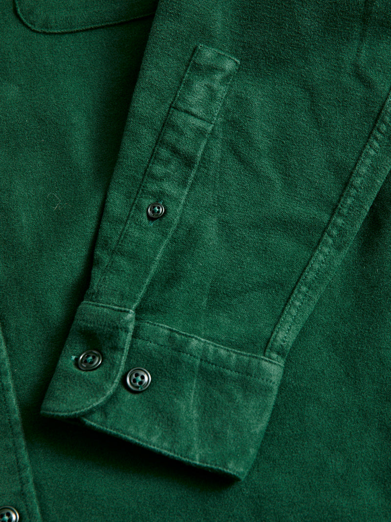 Moleskin Button-Up Shirt in Green