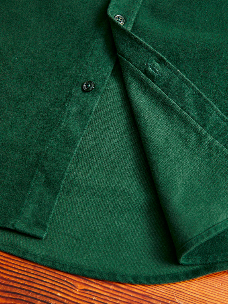 Moleskin Button-Up Shirt in Green