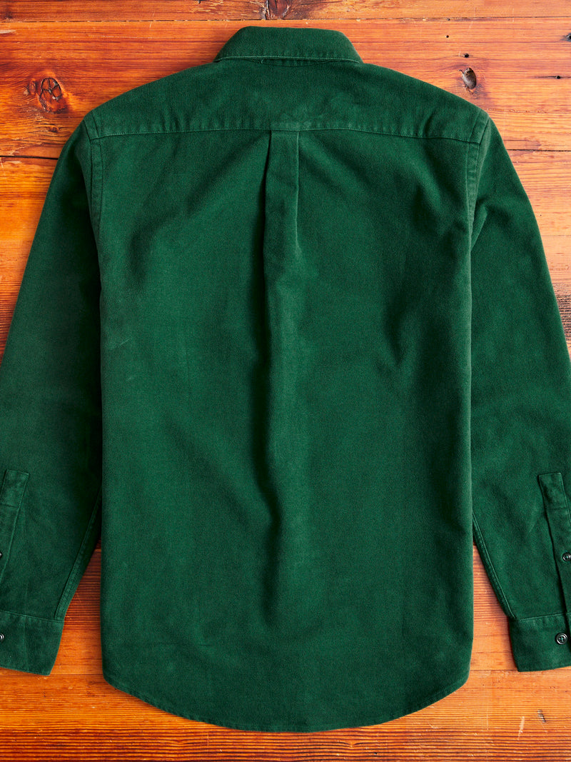 Moleskin Button-Up Shirt in Green