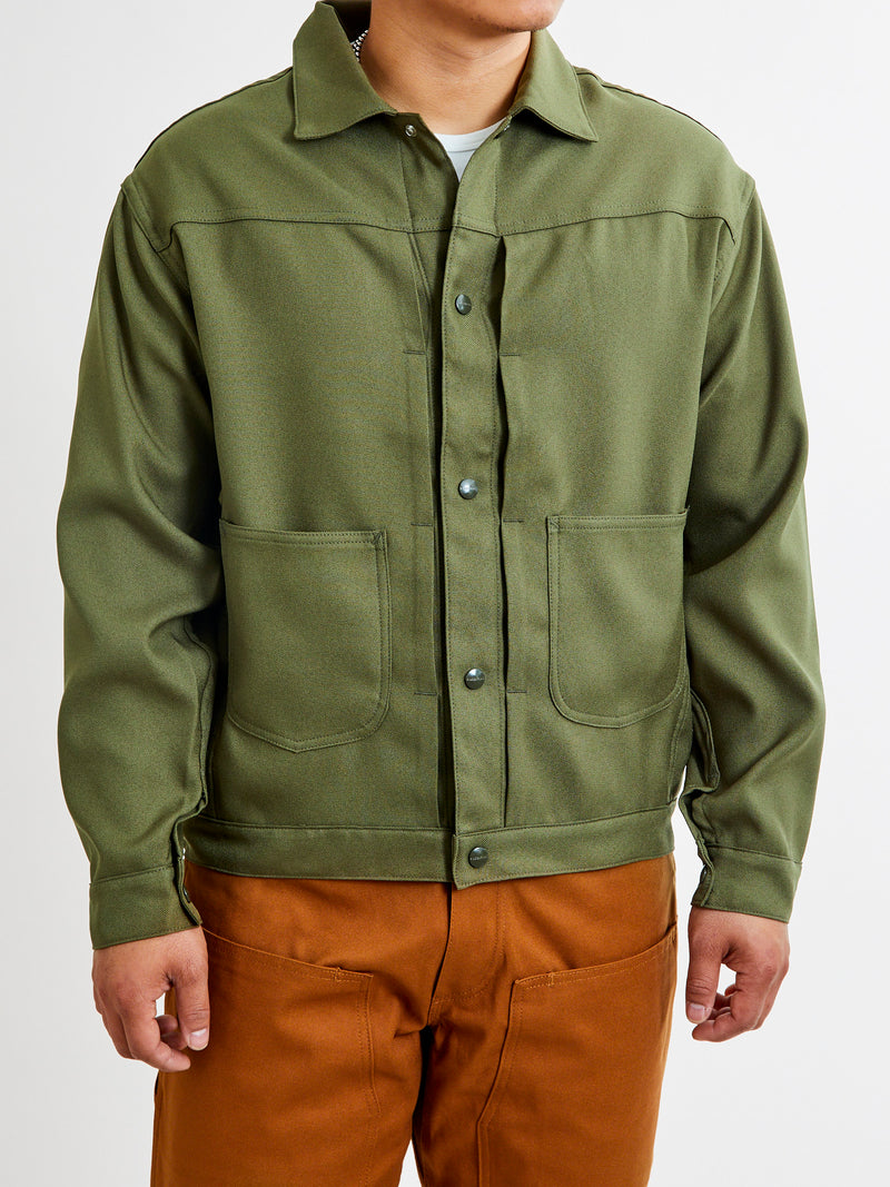 Poly Twill Gardeners Jacket in Olive