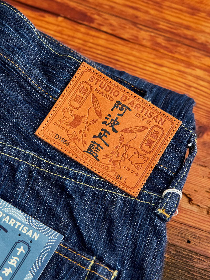 D1866S "Tokushima Awa Shoai" Hand Dyed 15oz Selvedge Denim - Regular Straight Fit