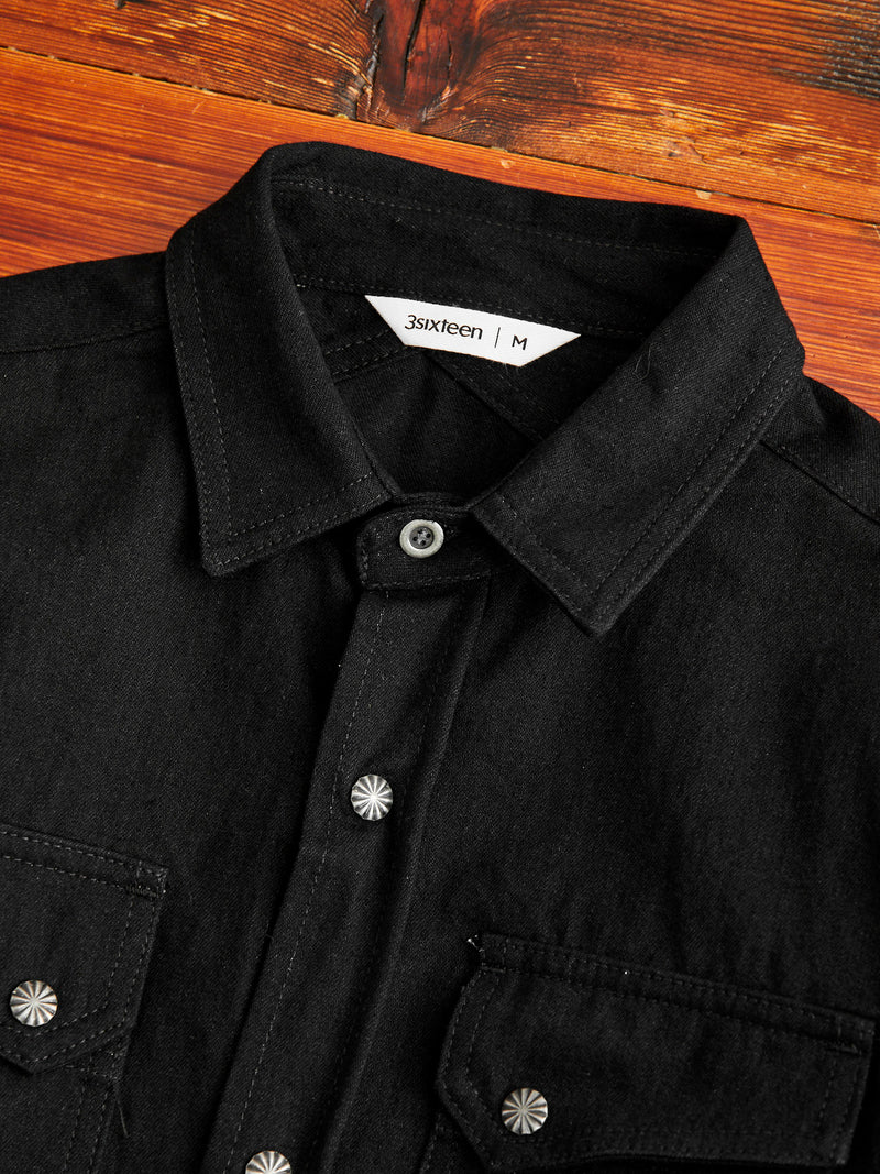 Crosscut Western in Black Denim