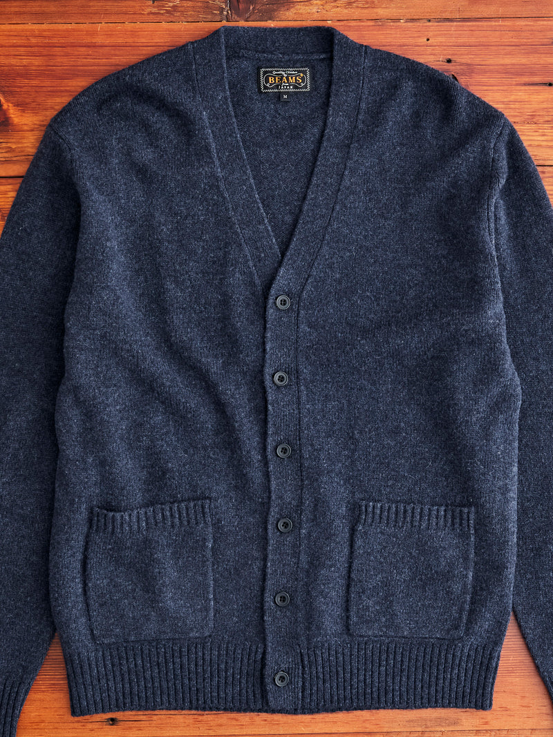Elbow Patch 7G Cardigan in Navy