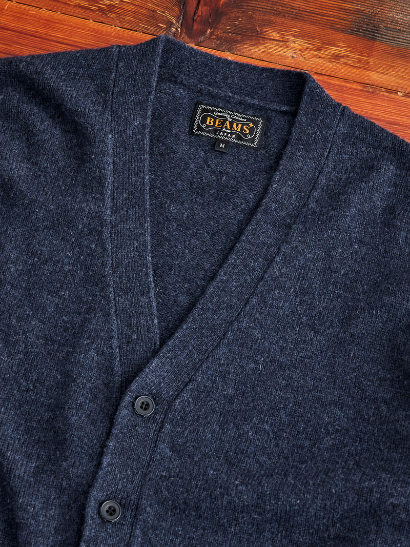 Elbow Patch 7G Cardigan in Navy