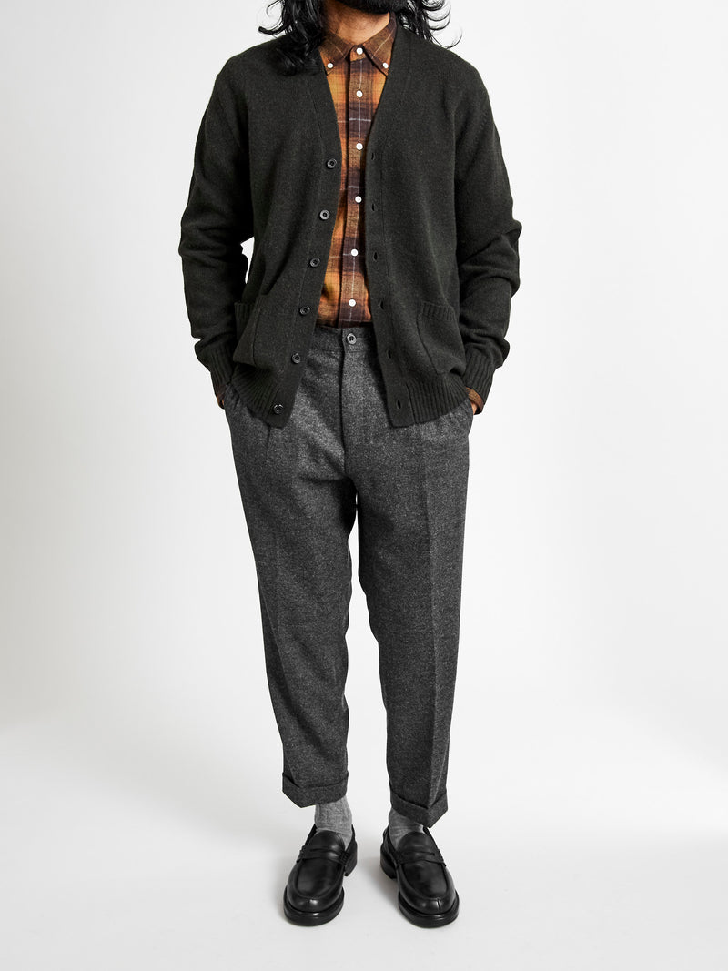 1-Pleat Wool Cashmere Trouser in Grey