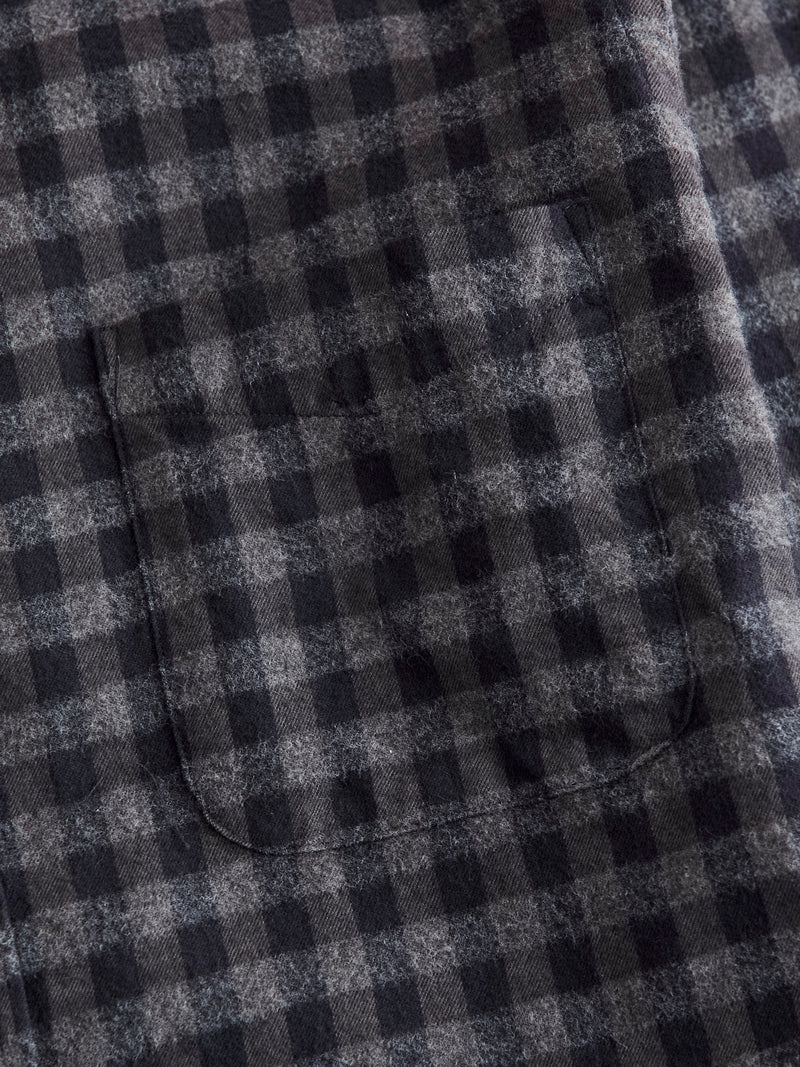 Gingham Check Button-Down Shirt in Grey