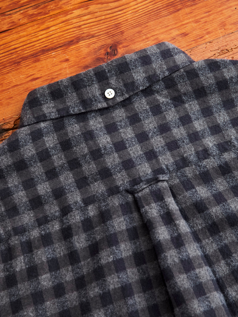Gingham Check Button-Down Shirt in Grey