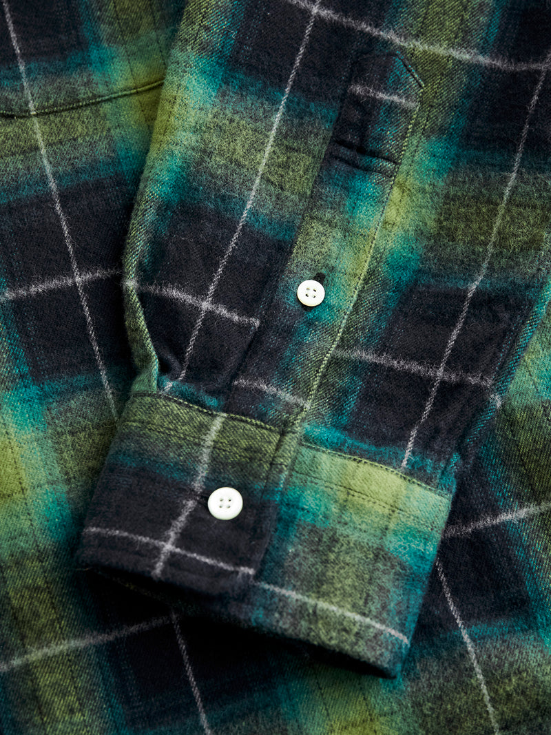 Shaggy Check Button-Down Shirt in Green