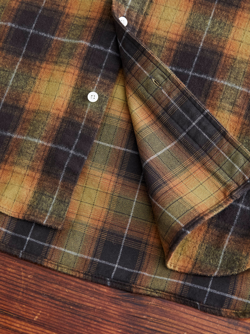 Shaggy Check Button-Down Shirt in Orange