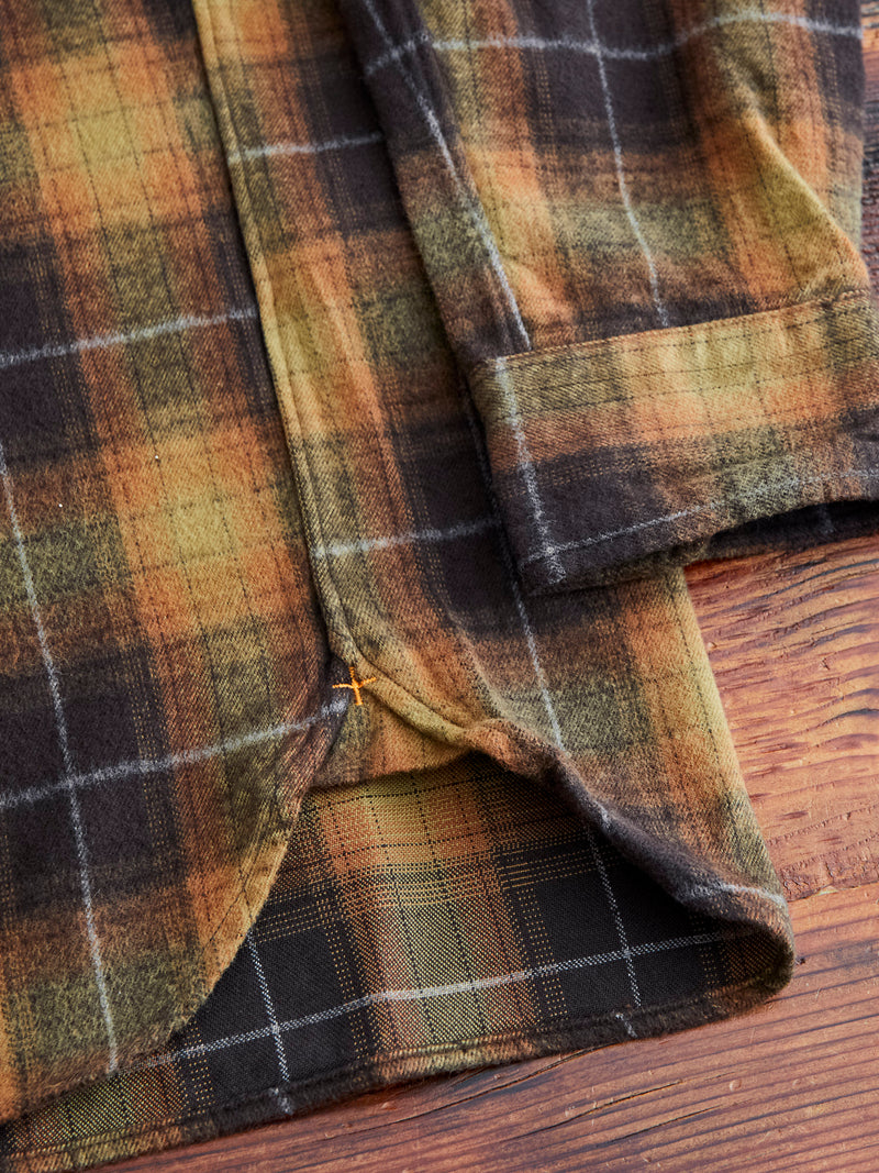 Shaggy Check Button-Down Shirt in Orange