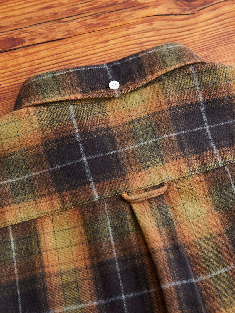 Shaggy Check Button-Down Shirt in Orange
