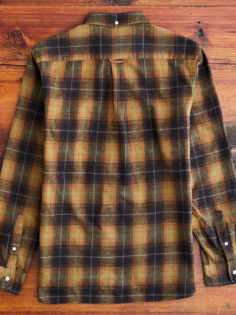 Shaggy Check Button-Down Shirt in Orange