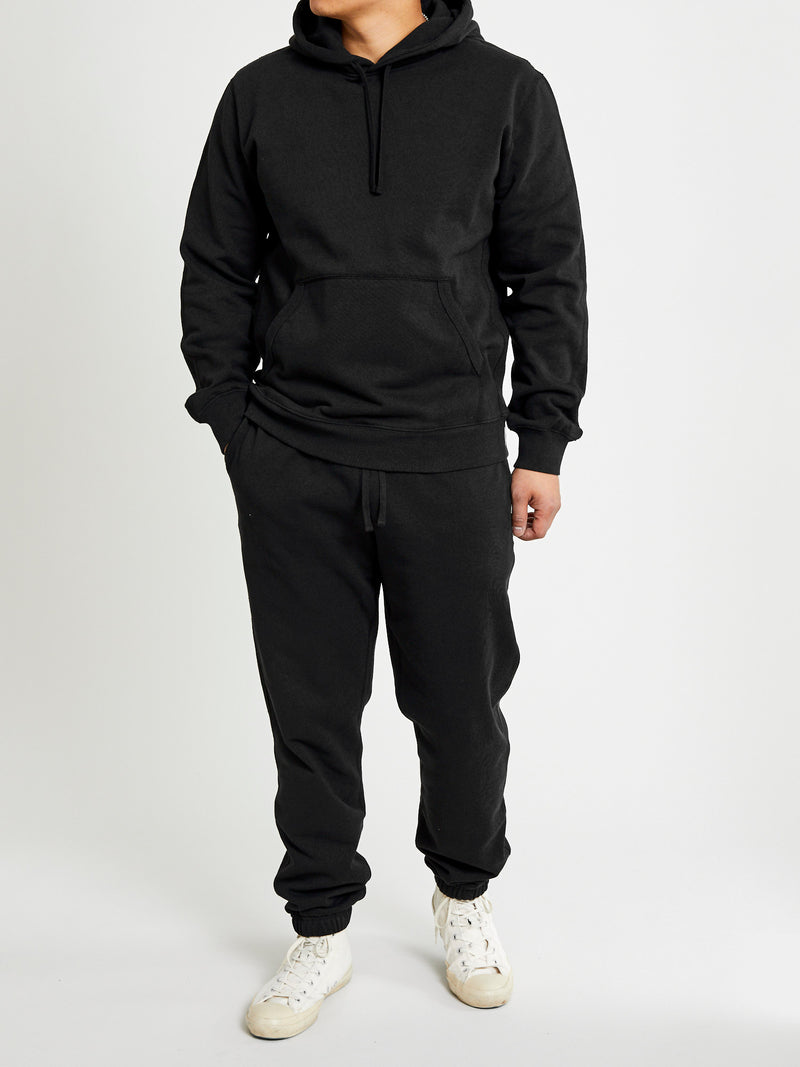 Heavyweight Fleece Relaxed Pullover Hoodie in Black