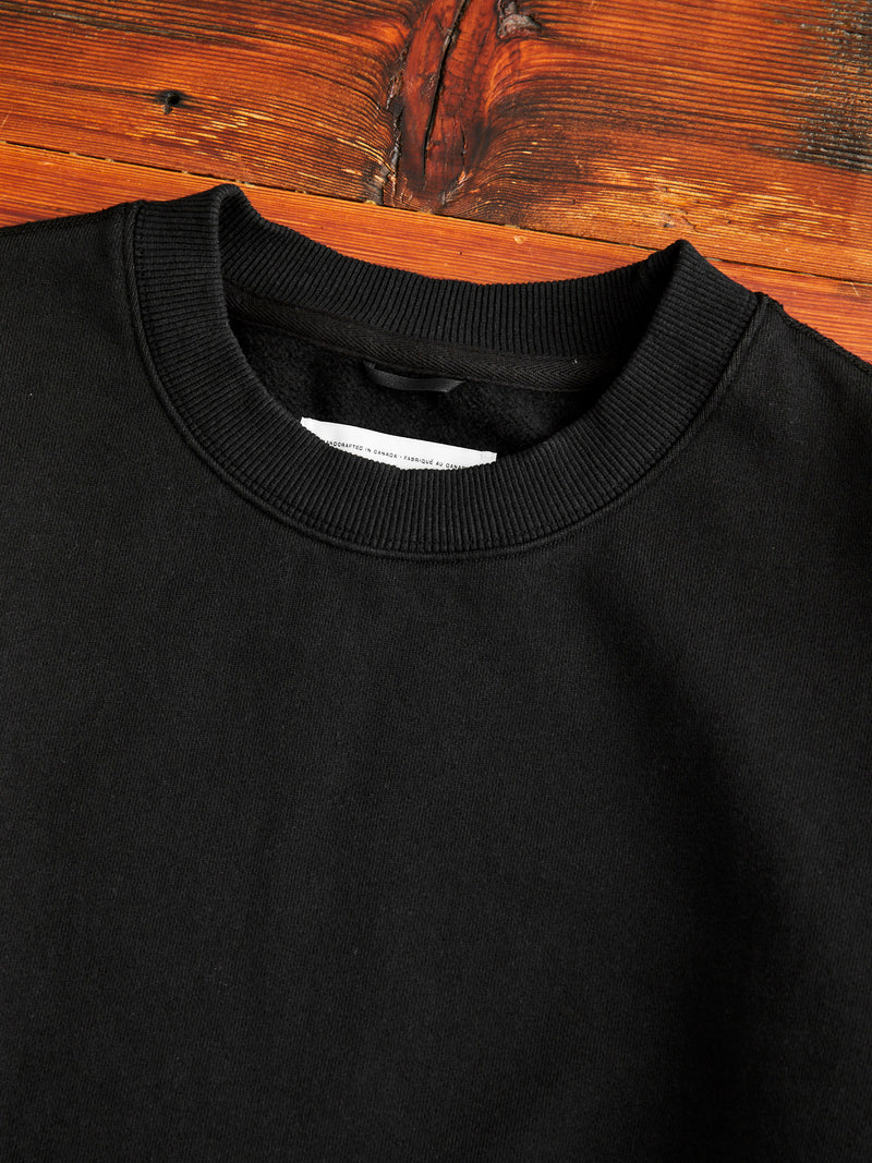 Heavyweight Fleece Relaxed Crewneck in Black