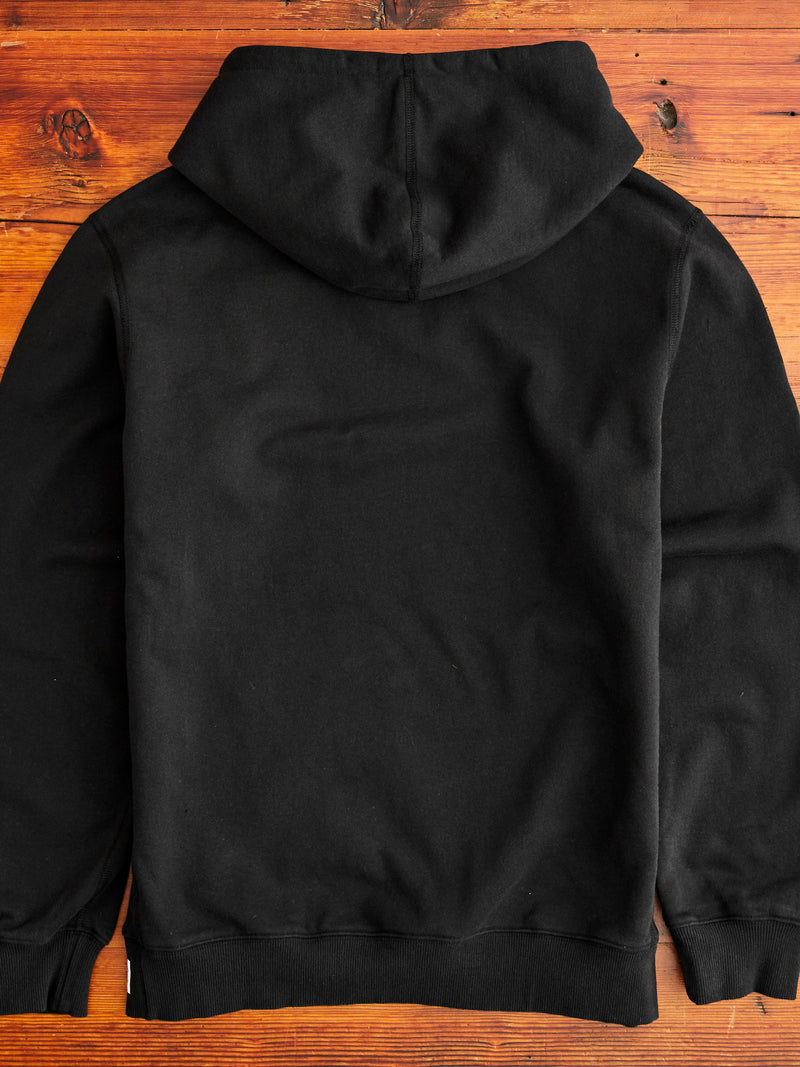 Heavyweight Fleece Full Zip Hoodie in Black