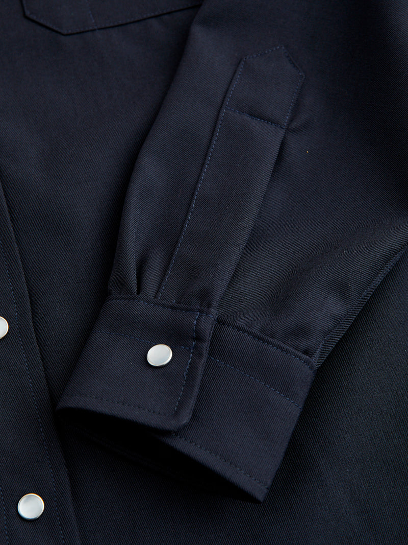 Drover Overshirt in Navy Gabardine