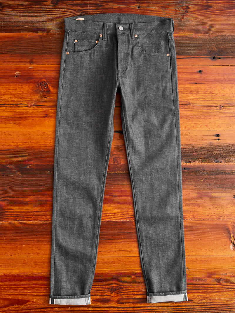 0306-70G 14oz Grey Selvedge Denim - Tight Tapered Fit