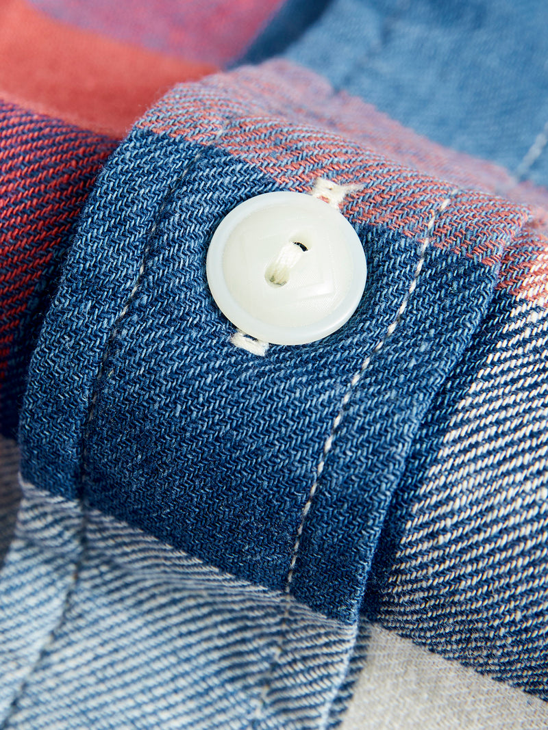 Lee Cotton-Linen Workshirt in Red/Indigo Plaid