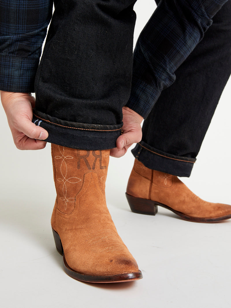 Plainview Suede Cowboy Boot in Light Java