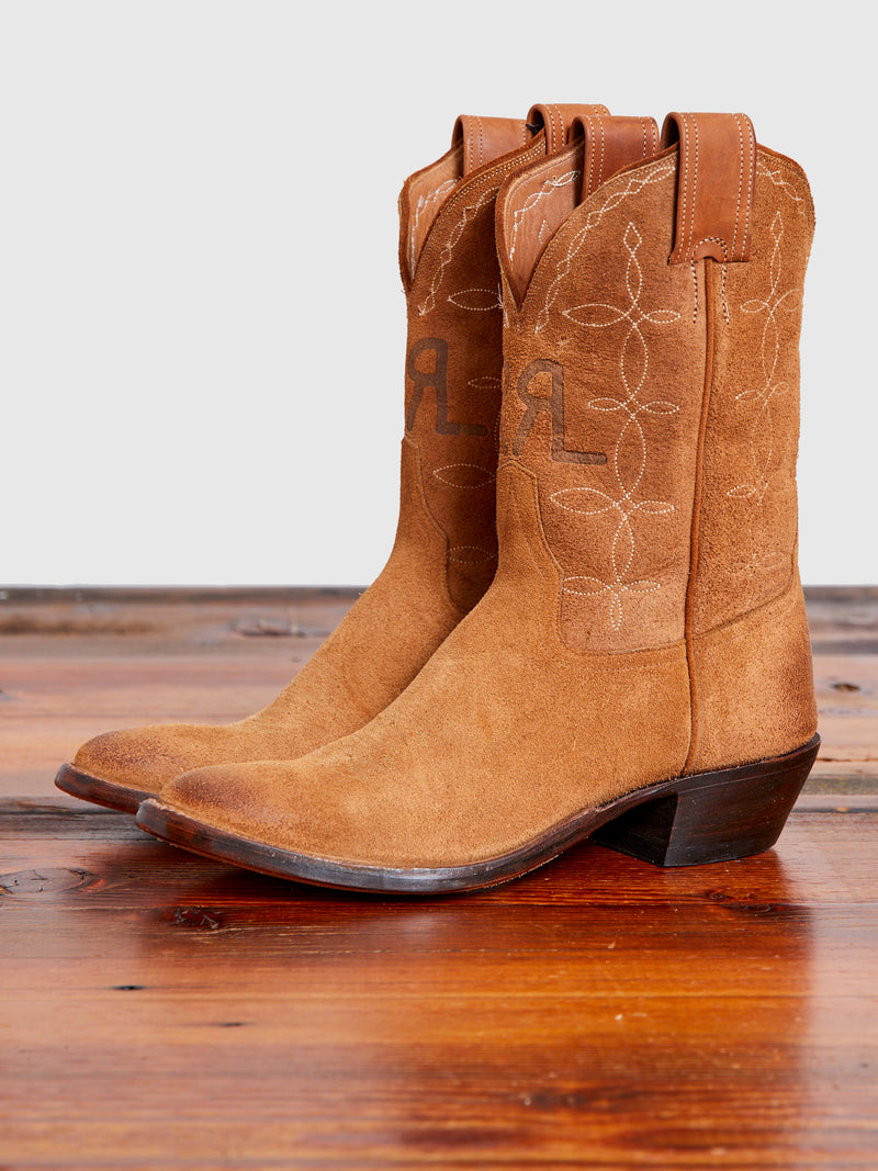 Plainview Suede Cowboy Boot in Light Java