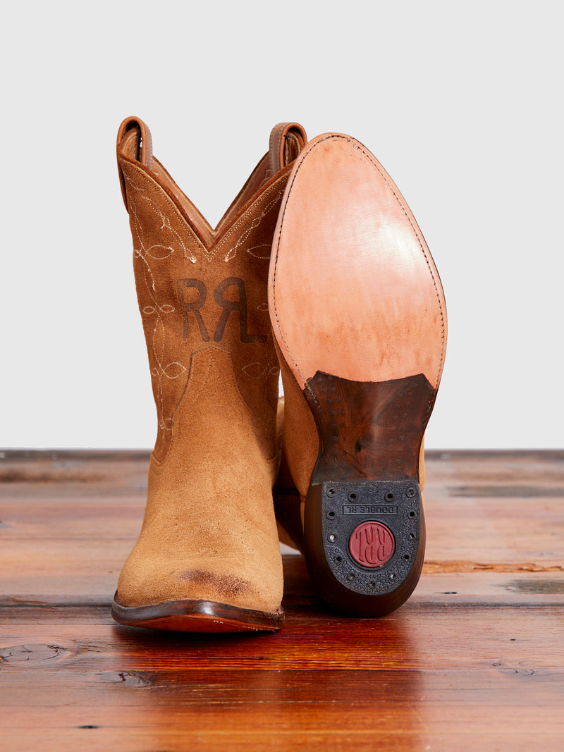 Plainview Suede Cowboy Boot in Light Java