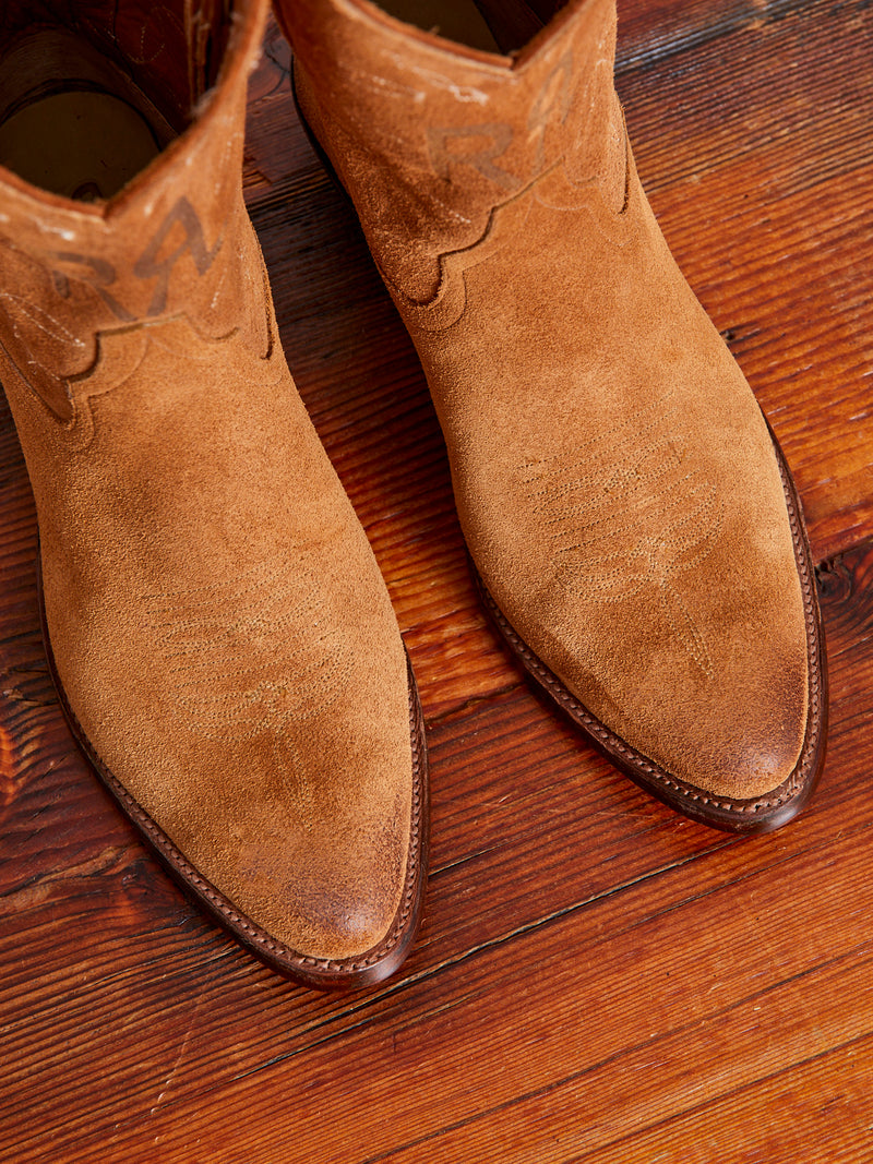 Plainview Suede Cowboy Boot in Light Java