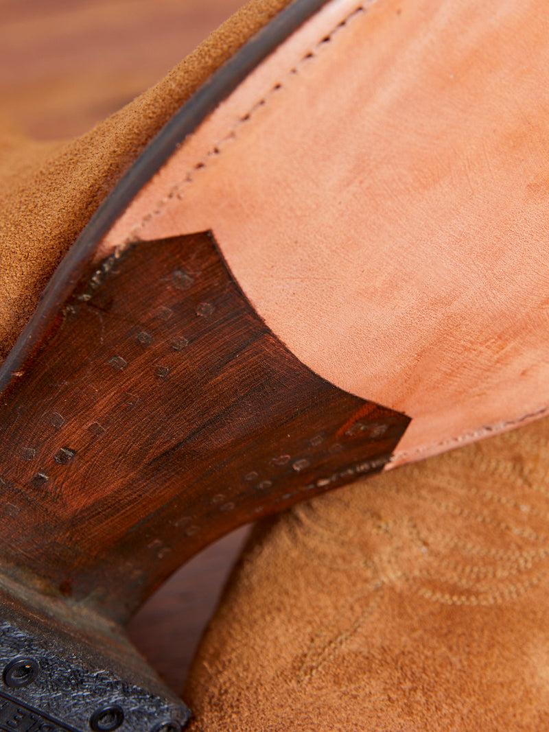 Plainview Suede Cowboy Boot in Light Java